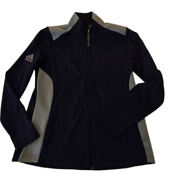 NWOT Adidas Womens Textured Mixed Media Full Zip Athletic Jacket Large - Picture 1 of 11